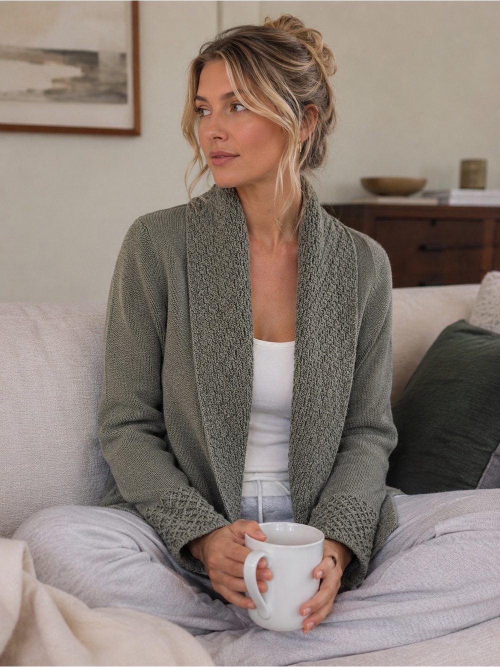 Aventura Organic Cotton Cashmere Open Cardigan Medium